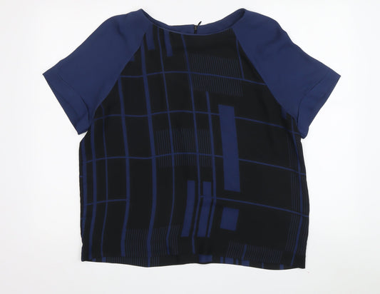 Next Women's Geometric Blouse - Size 14, Black/Blue
