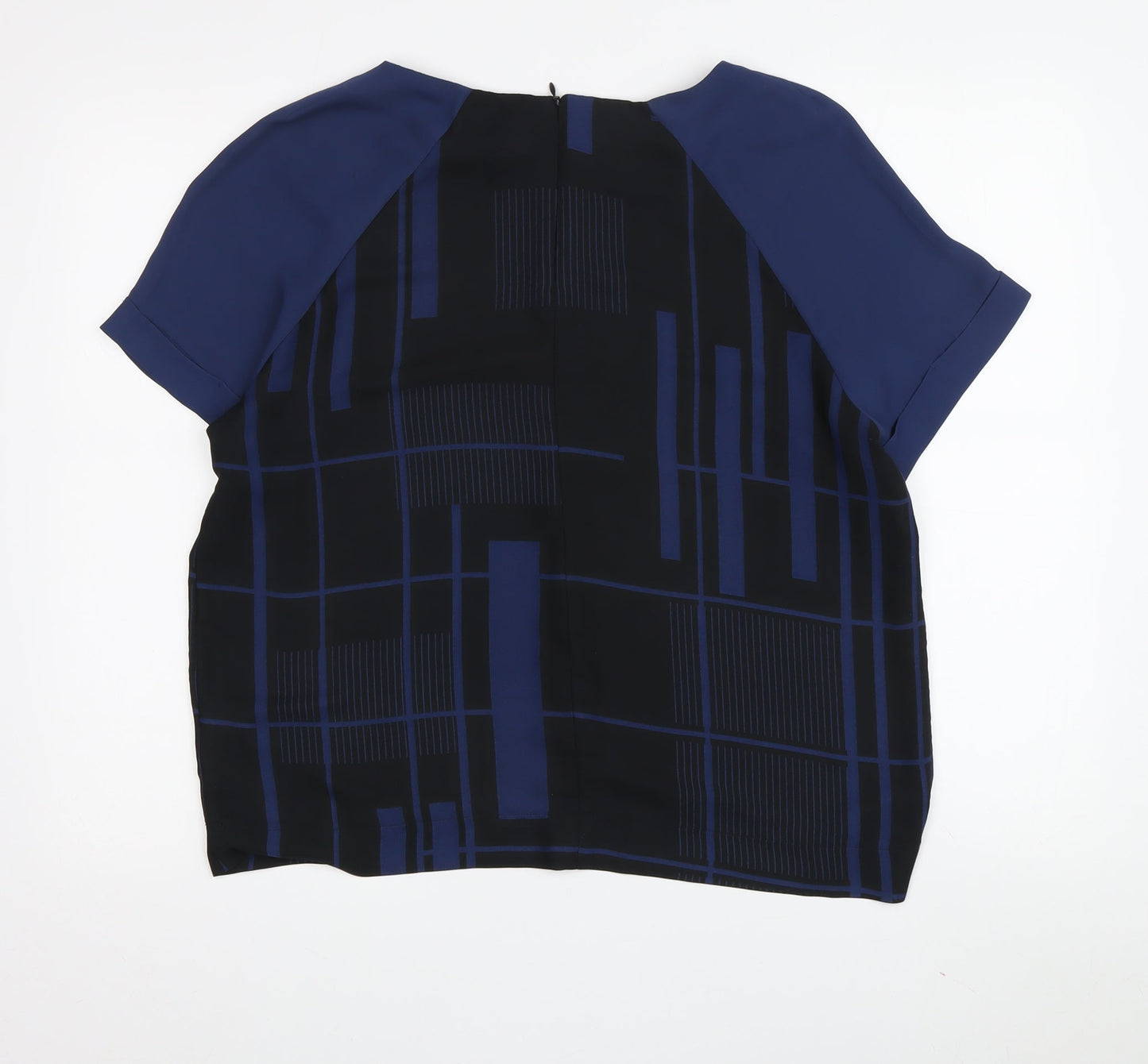 Next Women's Geometric Blouse - Size 14, Black/Blue