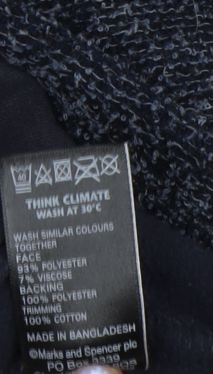 Marks and Spencer Women's Blue Tweed Jacket Size 16