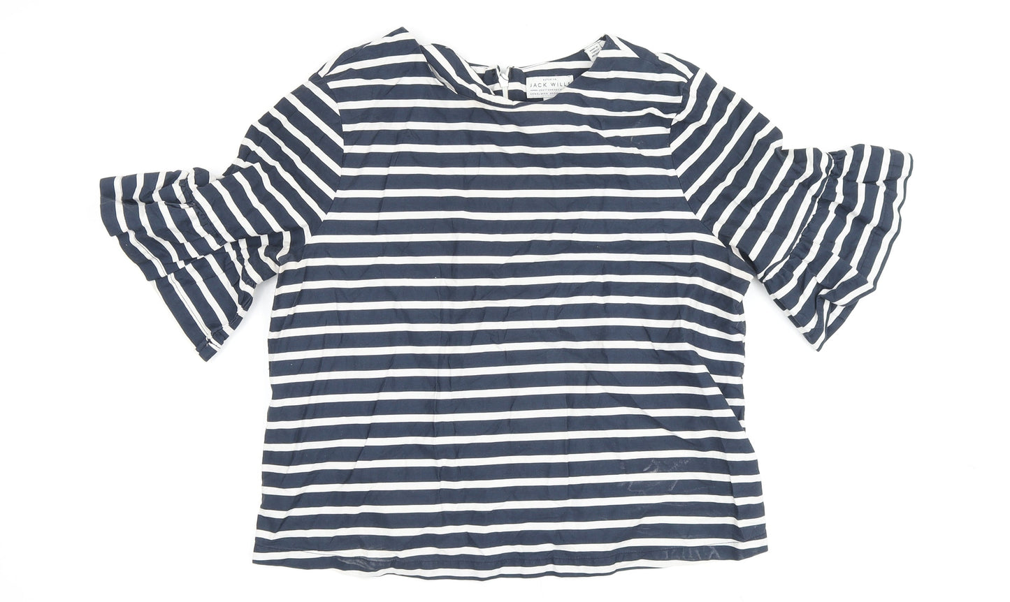 Jack Wills Women's Multicoloured Striped Top, Size 12