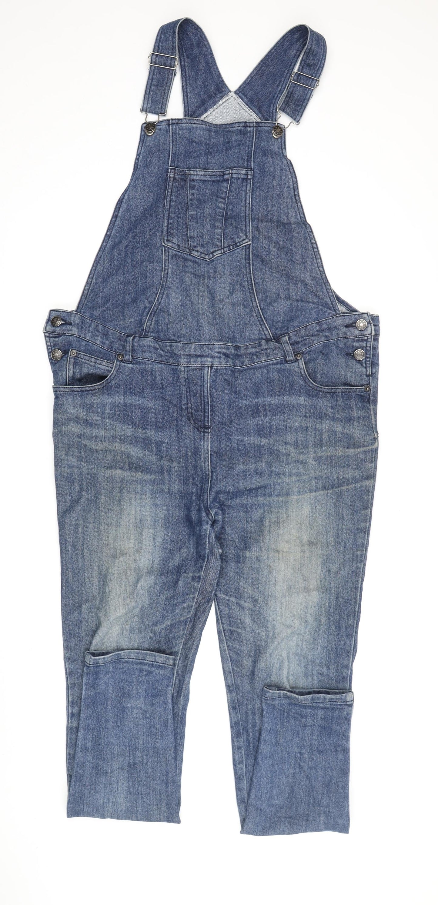 JoJo Maman Bébé Women's Blue Denim Dungaree, Size 12