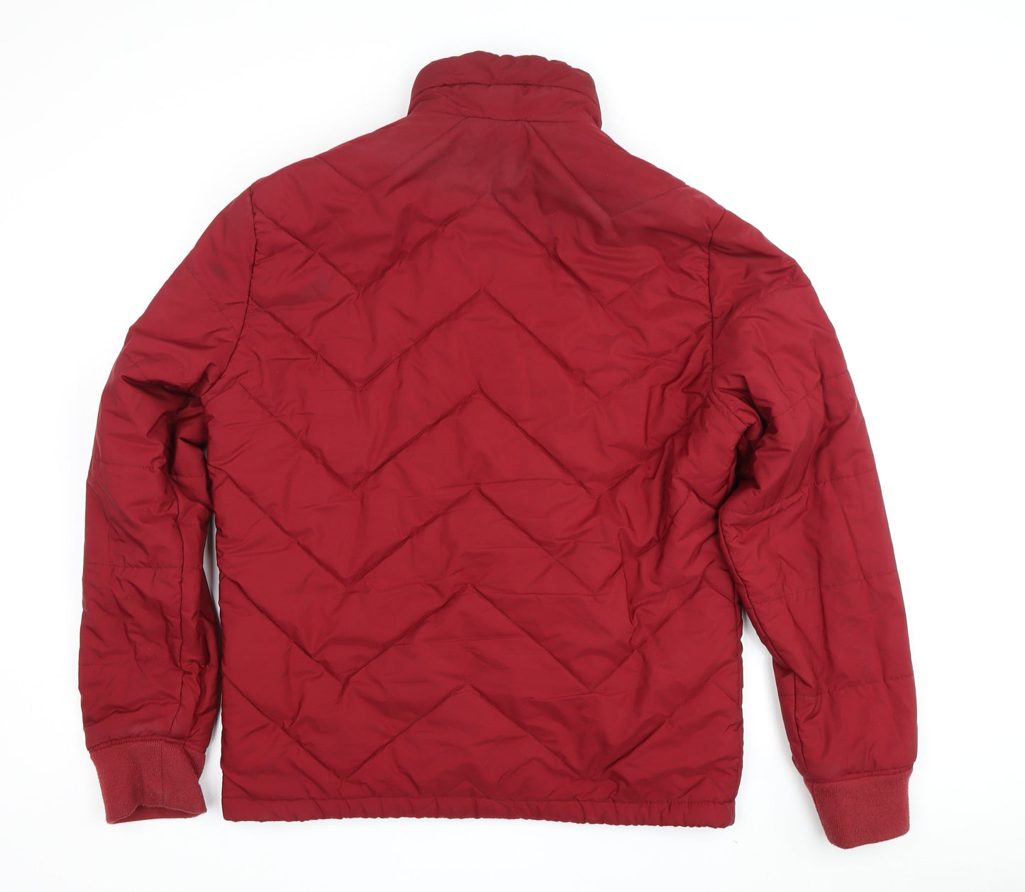 Women's Red Puffer Jacket, Size M, Mid-Length