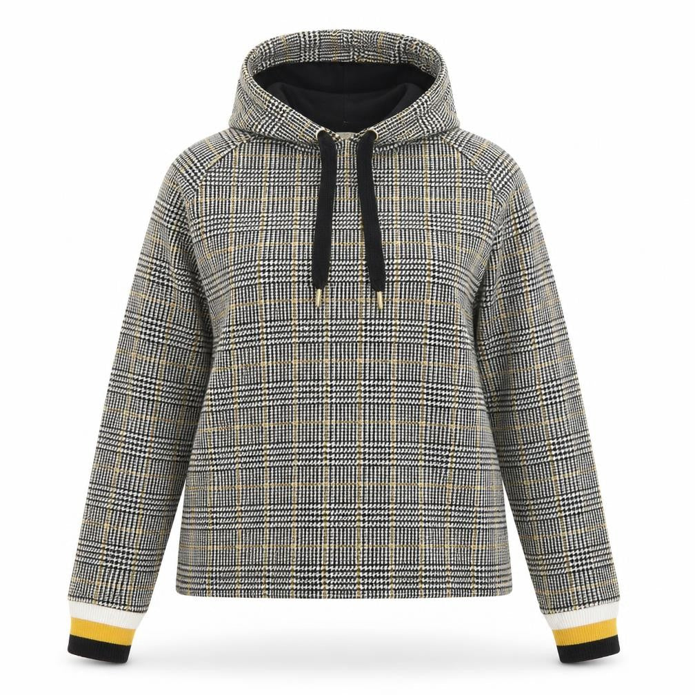 River Island Women's Grey Check Hoodie Size 8