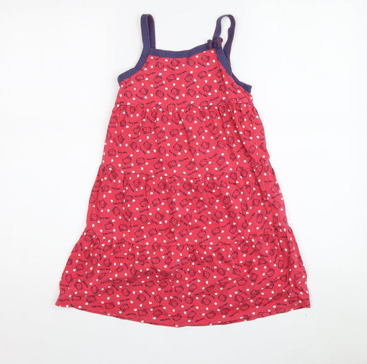 TU Girls Red Hello Kitty A-Line Dress, 7 Years, Fun Cartoon Style
