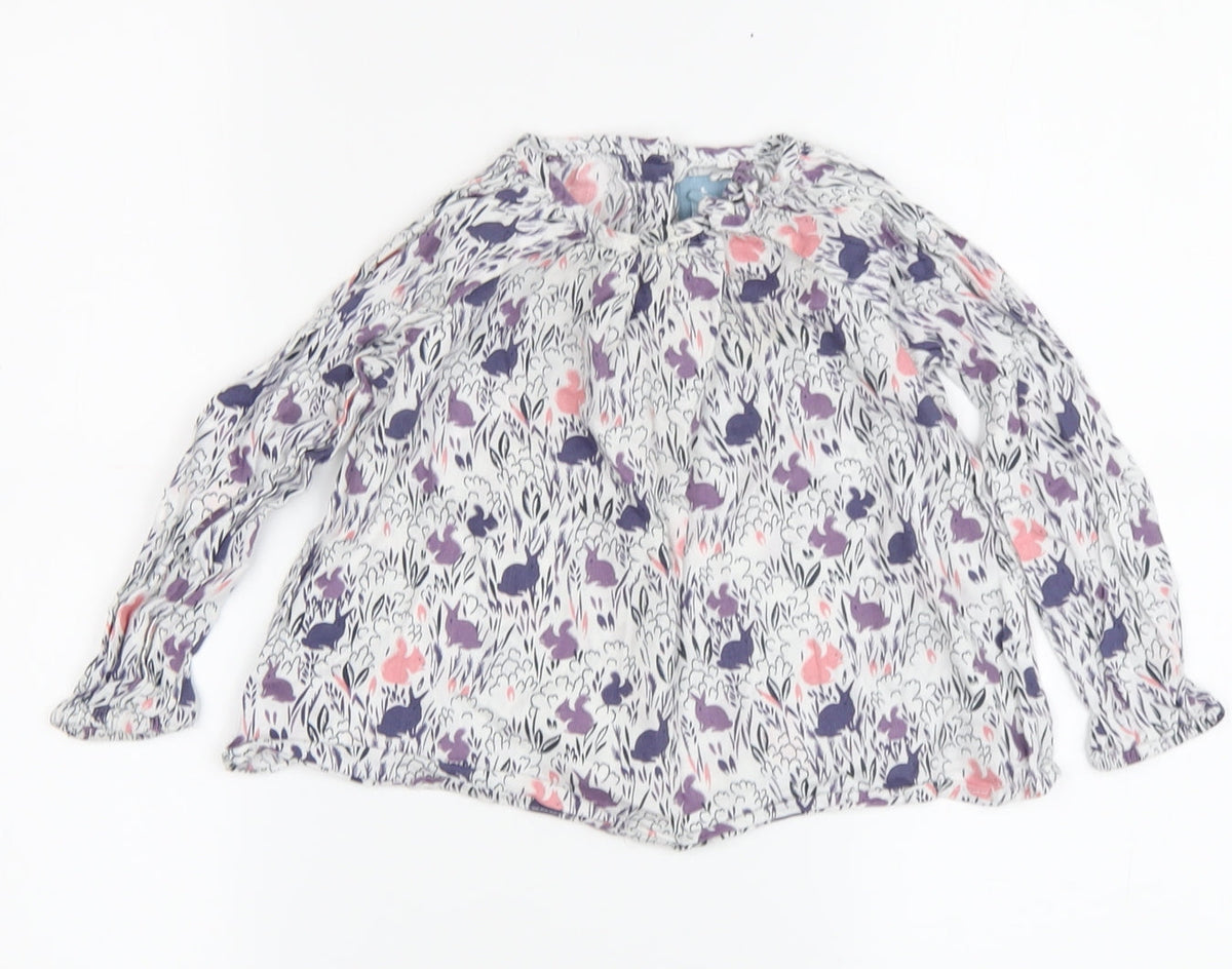 Additional front view of Baby Gap girls’ multicoloured floral blouse, 2 years, spring tunic