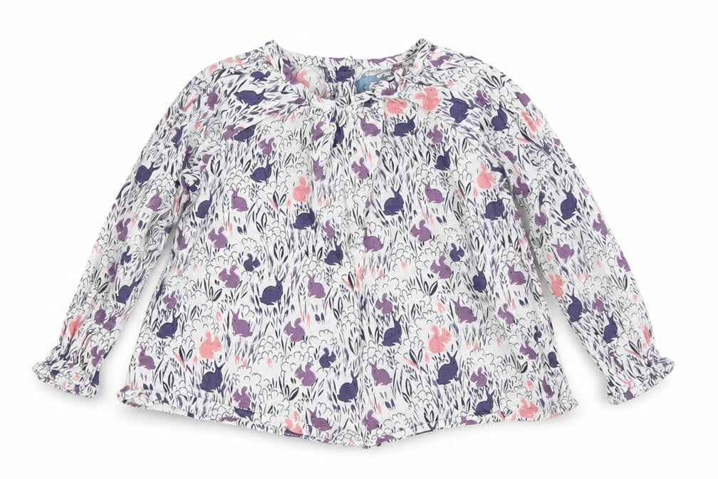 Front view of Baby Gap girls’ multicoloured floral blouse, 2 years, spring tunic