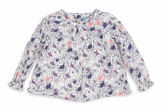 Front view of Baby Gap girls’ multicoloured floral blouse, 2 years, spring tunic