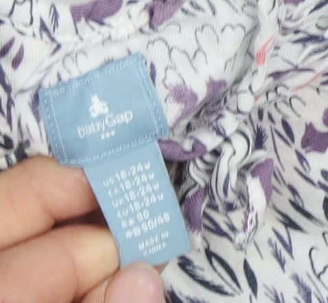 Close-up detail of Baby Gap girls’ multicoloured floral blouse, 2 years, spring tunic