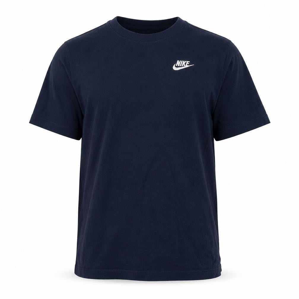 Nike Men's Blue Crew Neck T-Shirt, Size M, Logo Accent