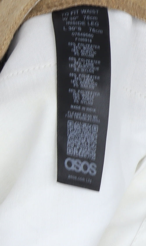 ASOS Unisex Brown Chino Trousers, Size 30 for Casual Wear