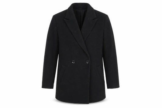 H&M Men’s Black Overcoat S - Lined, Button Closur
