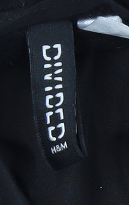 H&M Men’s Black Overcoat S - Lined, Button Closur