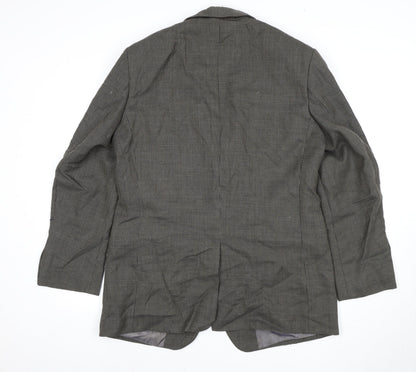 Impressions Men's Grey Check Blazer 42 Regular Wool Classic