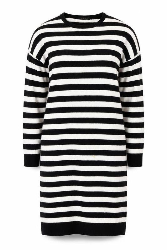 Jaeger Women's Black Striped Dress, M
