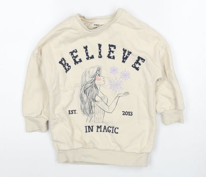 Marks & Spencer Girls Beige Frozen Hoodie Pullover
