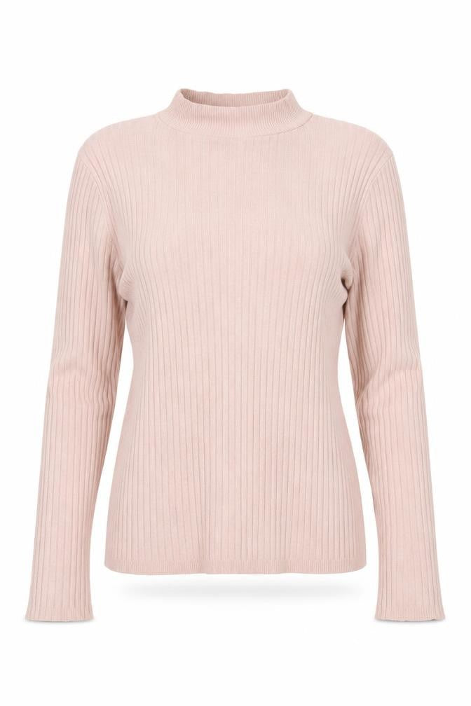 Bershka Women's Pink Mock Neck S Jumper