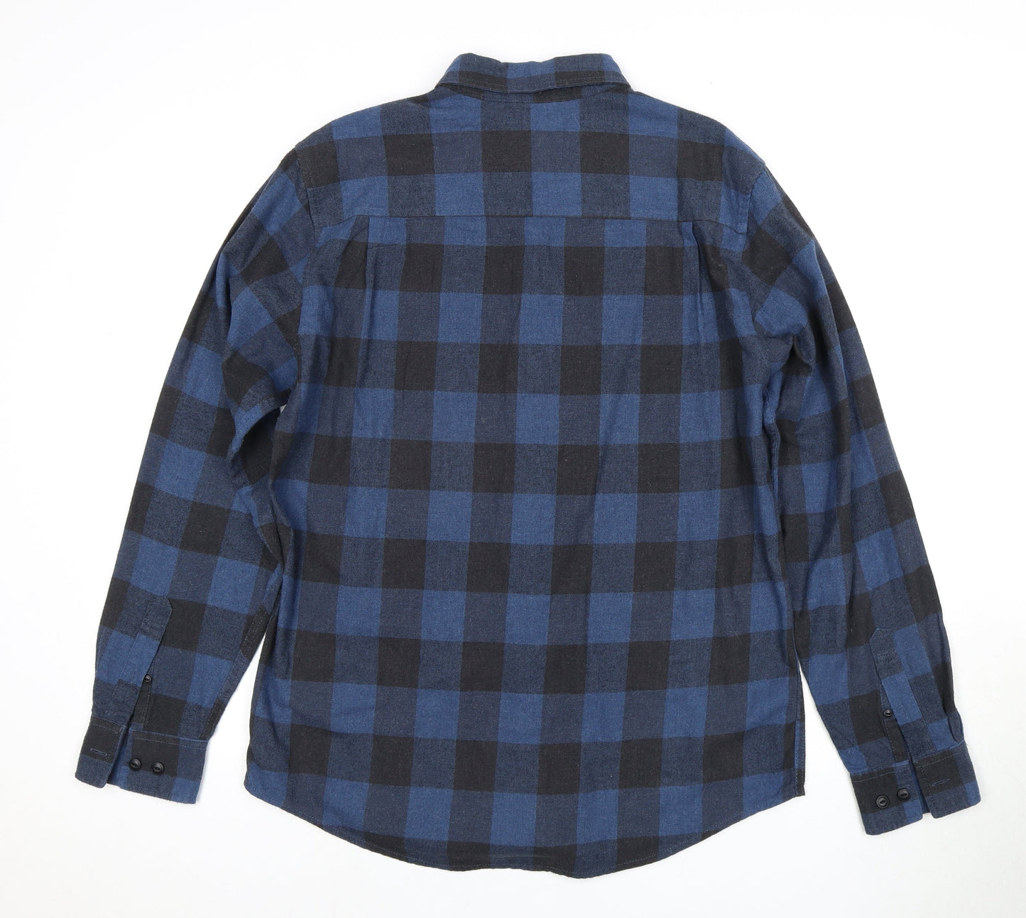 Joules Men's Blue Check Flannel Shirt L Vintage