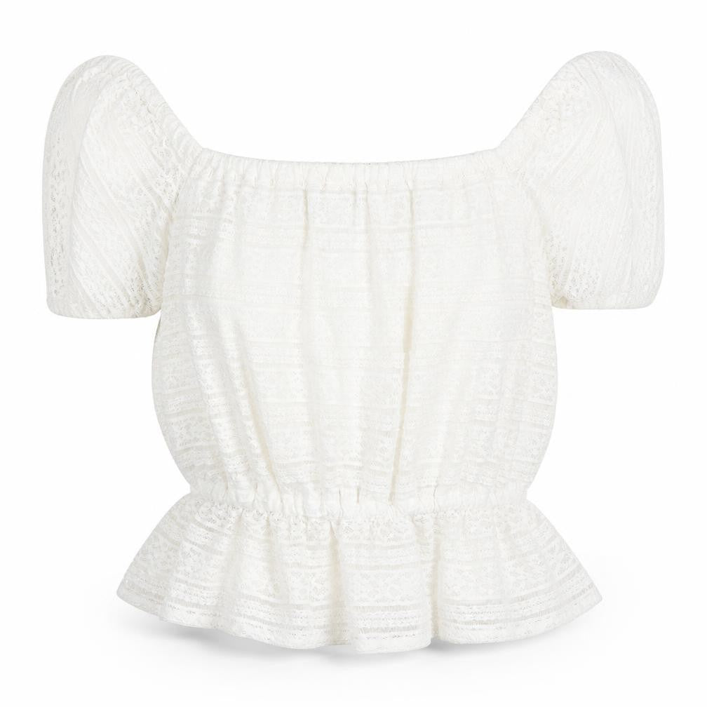 Miss Selfridge White Lace Off Shoulder Blouse, Size 12