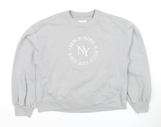 Abercrombie & Fitch Women's Grey Pullover Sweatshirt S