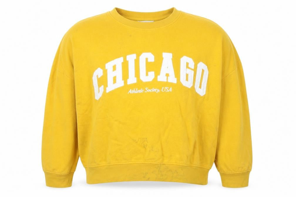 H&M Women's Yellow Chicago Sweatshirt L