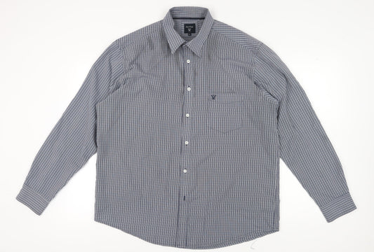 James Pringle Men's Blue Check XL Button-Up Shirt
