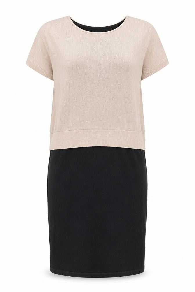 Phase Eight Women's Black Beige Shift Dress, Size 12