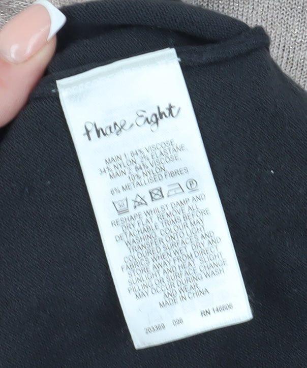 Phase Eight Women's Black Beige Shift Dress, Size 12