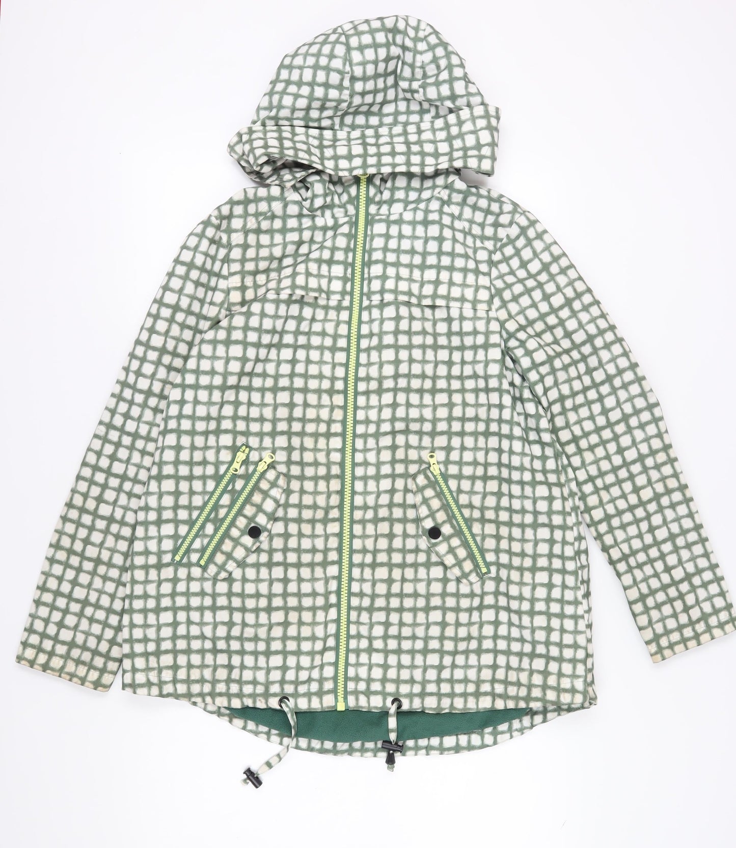 Next Women's Green Check Parka Jacket Size 12