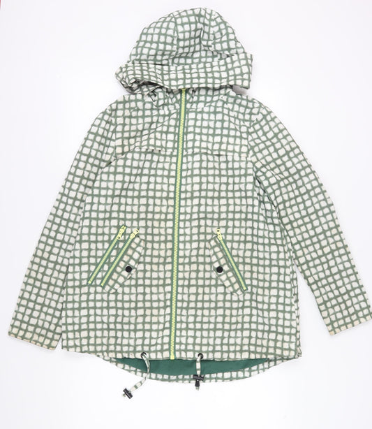 Next Women's Green Check Parka Jacket Size 12