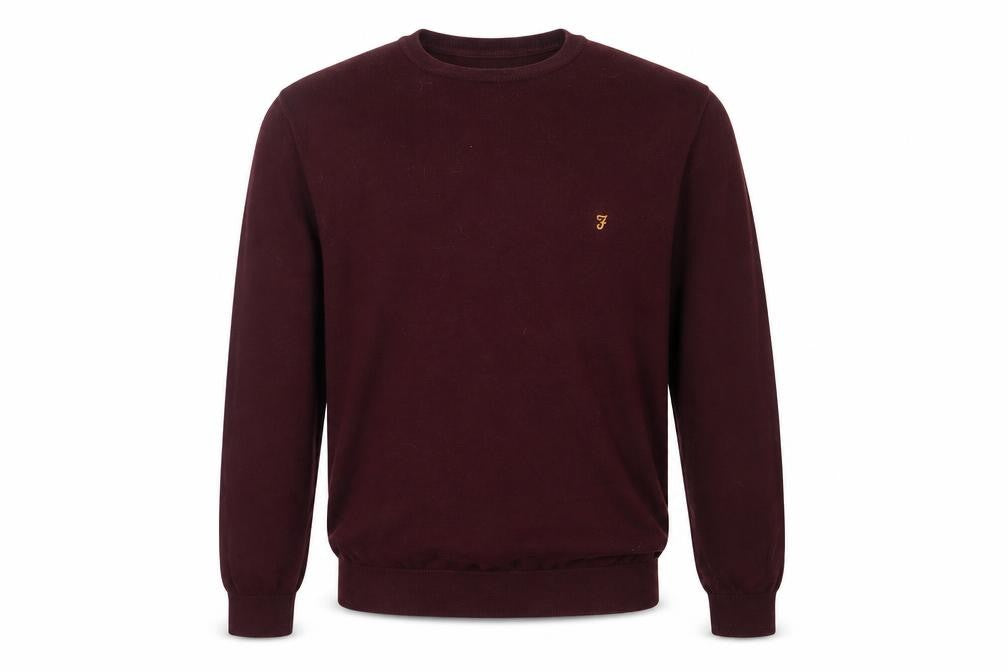 Farah Men's Burgundy Red Cotton Pullover Jumper L