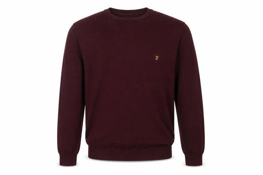 Farah Men's Burgundy Red Cotton Pullover Jumper L