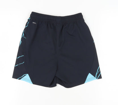 Back view of PUMA boys’ black athletic football shorts 13-14 years