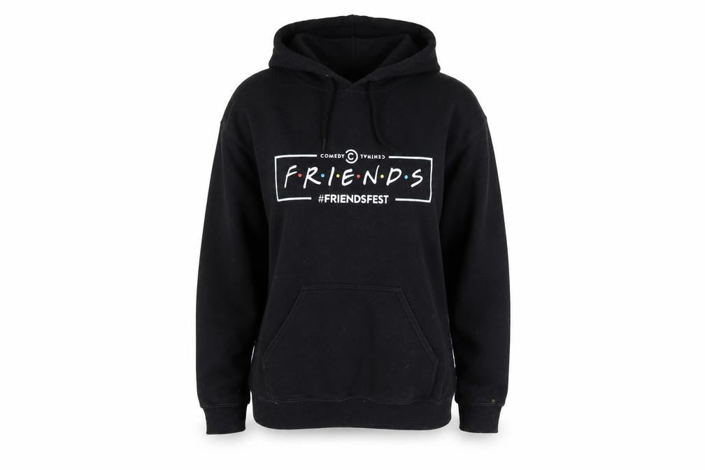 Friends Black Pullover Hoodie, Unisex Adults S