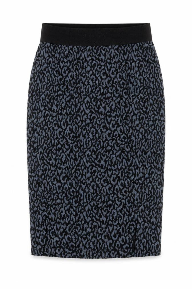 Sandwich Women's Blue Black Animal Print Pencil Skirt S
