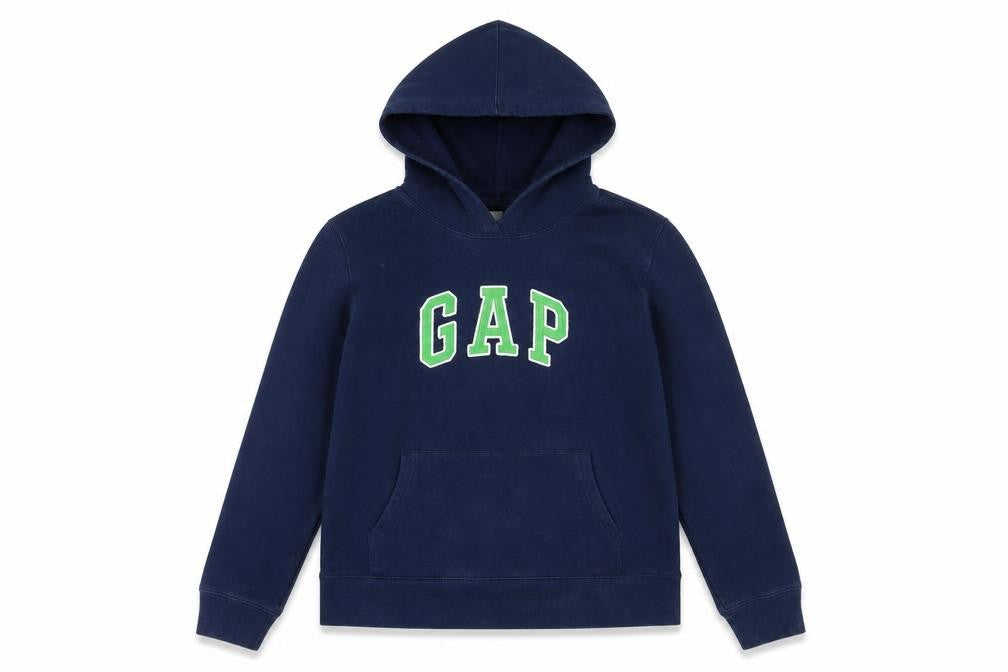 GAP Girls Blue Pullover Hoodie - Size L, Logo Accent