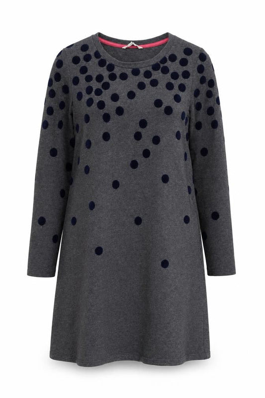 Boden Women's Grey Polka Dot Shift Dress Size 12
