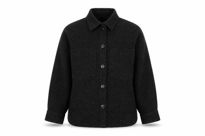 H&M Womens Black Wool Blend Mid-Length Jacket, M