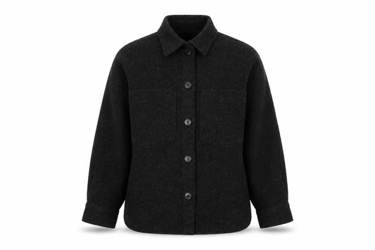 H&M Womens Black Wool Blend Mid-Length Jacket, M