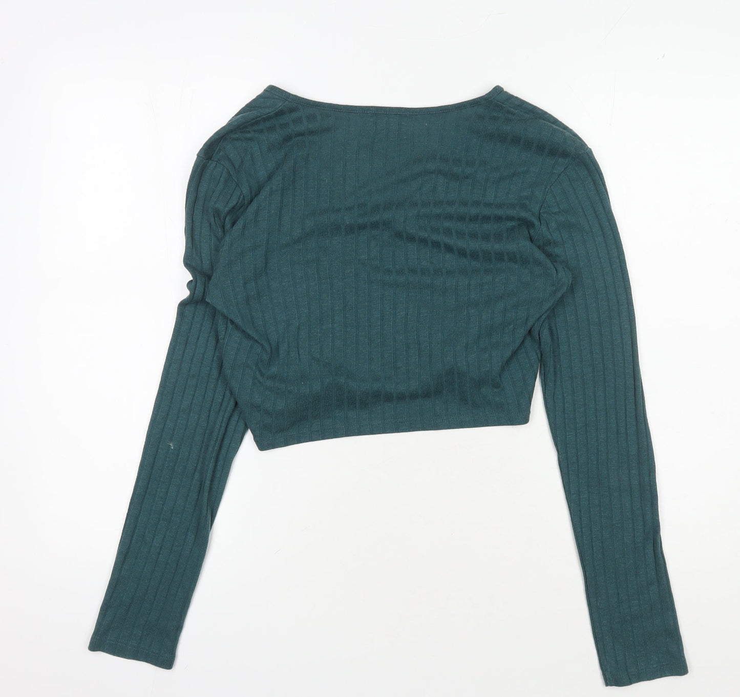 Pins and Needles Green Cropped Blouse, Women's L, Knit