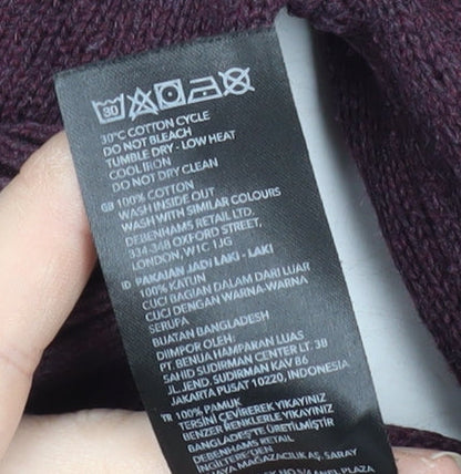 Close-up detail of Maine New England Men's Purple Cotton jumper M