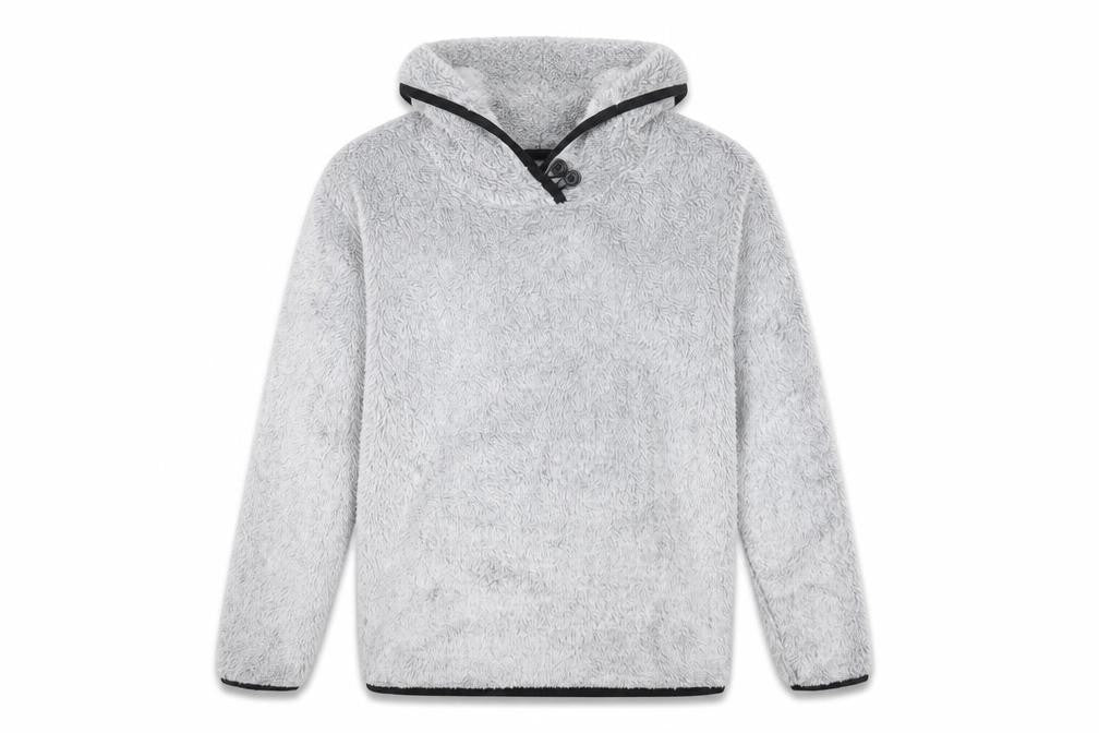 Crane Women's Grey Fleece Pullover Hoodie Size 8
