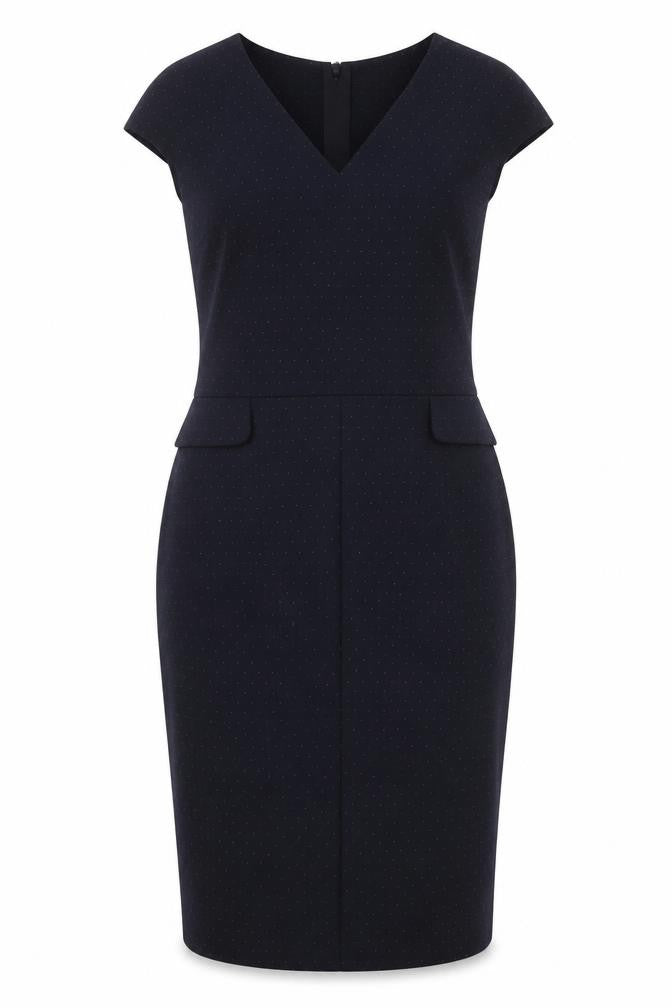 Next Women's Black V-Neck Sheath Dress, Size 8, Workwear