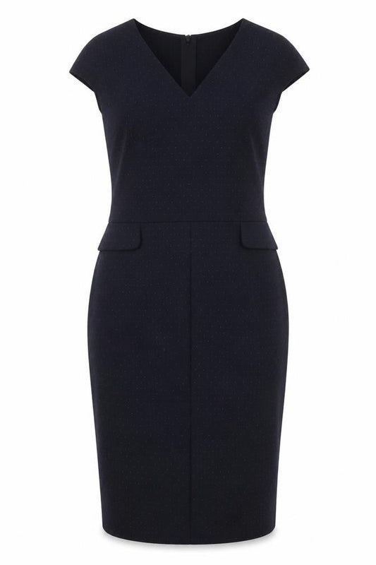 Next Women's Black V-Neck Sheath Dress, Size 8, Workwear