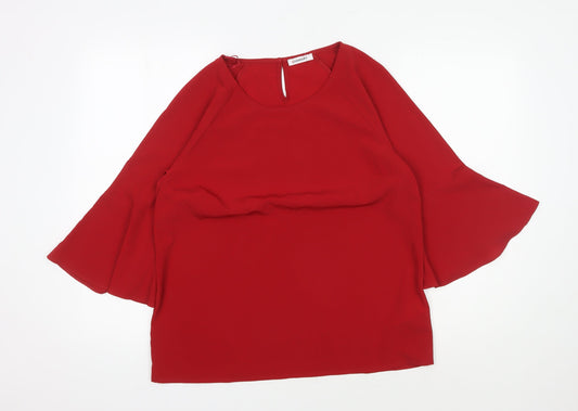 Damart Women's Red Flared Sleeve Top