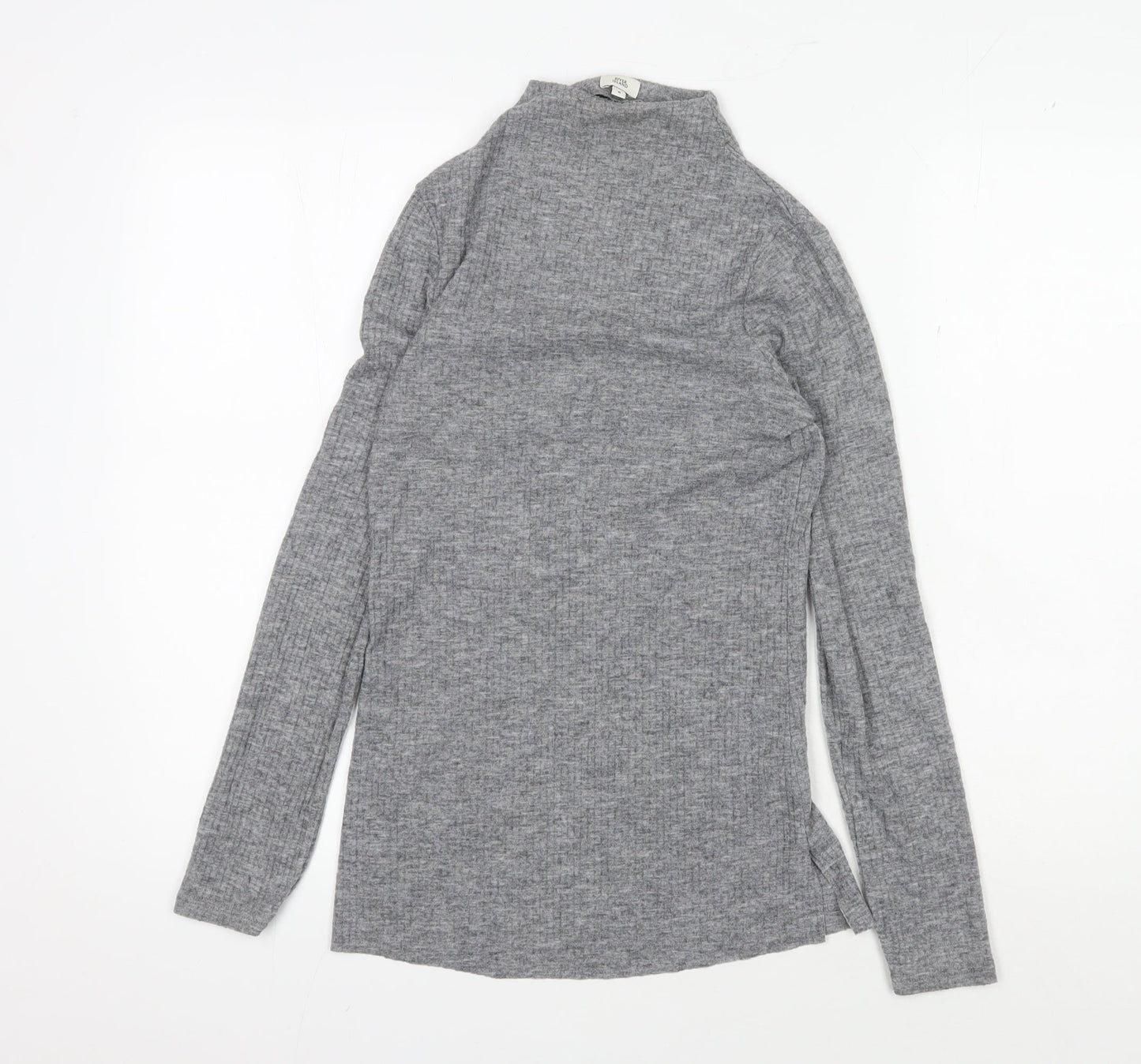 River Island Women's Grey Roll Neck Knit Top Size 8