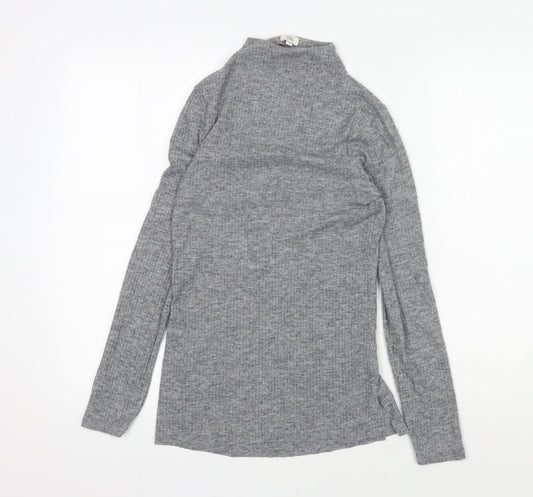 River Island Women's Grey Roll Neck Knit Top Size 8