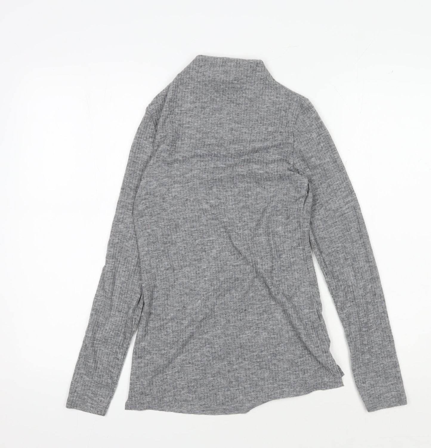 River Island Women's Grey Roll Neck Knit Top Size 8