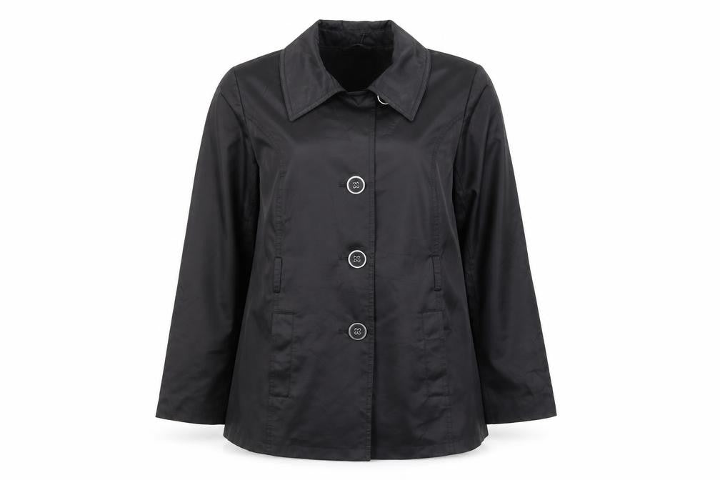 John Lewis Women Black Coat Size 14 Button Closure