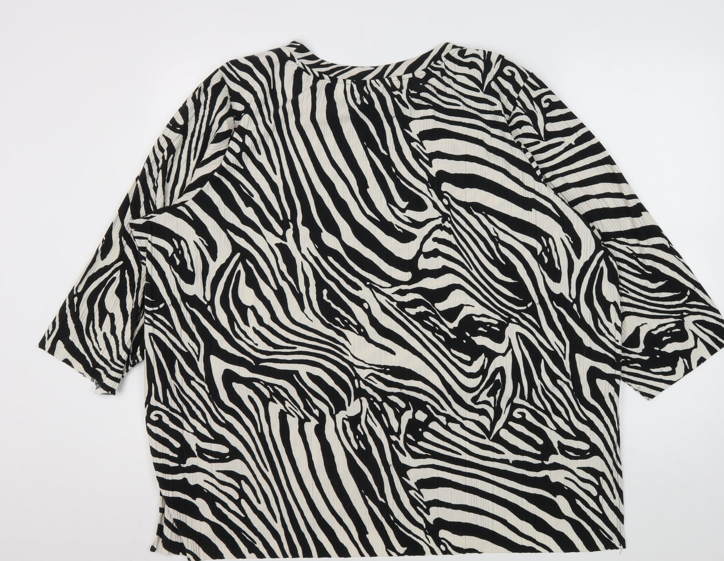 Marks and Spencer Women’s Black Zebra Print Blouse - Size 24