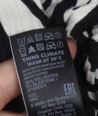 Marks and Spencer Women’s Black Zebra Print Blouse - Size 24